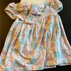 Charming Floral Puff Sleeve Dress for Girls